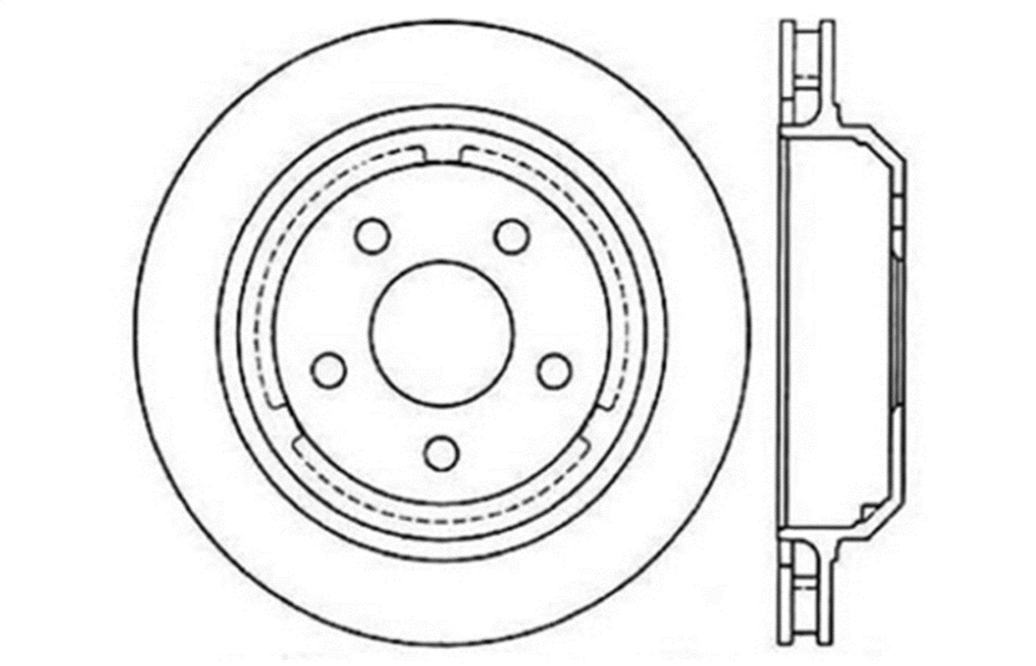 StopTech Sport 128.62065L Cross Drilled Brake Rotor (Rear Left), 1 Pack