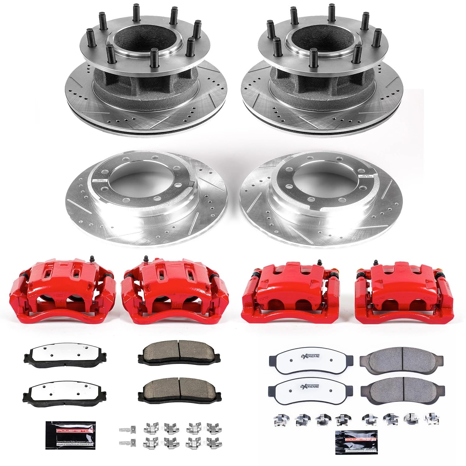 Power Stop Brake Kit KC6527-36 with Caliper (Front and Rear Truck Tow), 1 Pack For Ford F-350 Super Duty 2012 [Model Specific]