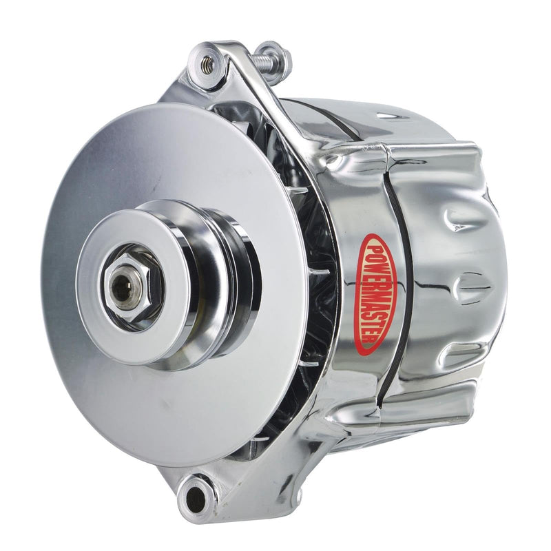 Alt Powermaster GM 12SI Chrome 150A Smooth Look™ 1V Pulley & Baffle 1 or 3 Wire