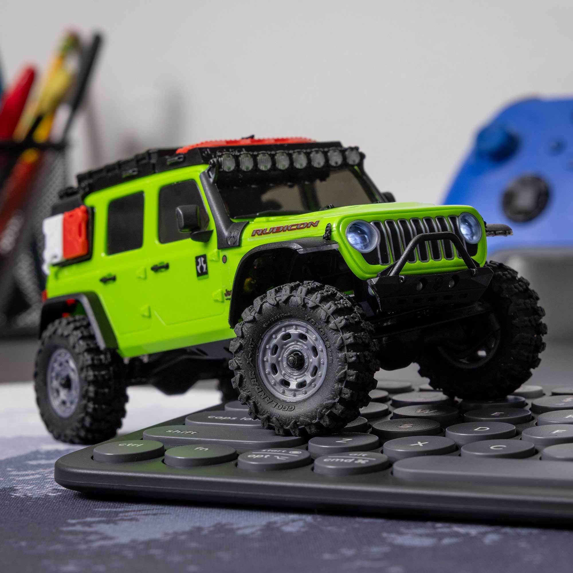 Axial RC Truck 1/30 Jeep Wrangler JLU SCX30 4X4 RTR Brushed Rock Crawler (Battery & Charger Included), Green, AXI-2261T1