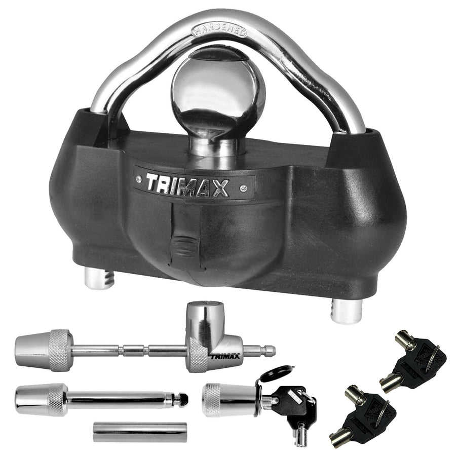 Trimax – TCP100 – Towing Kit Keyed-Alike – Locks Include UMAX100 Coupler, TC123 Coupler Lock, TS32 Receiver Lock, T5 Pin, Secure Storage Case