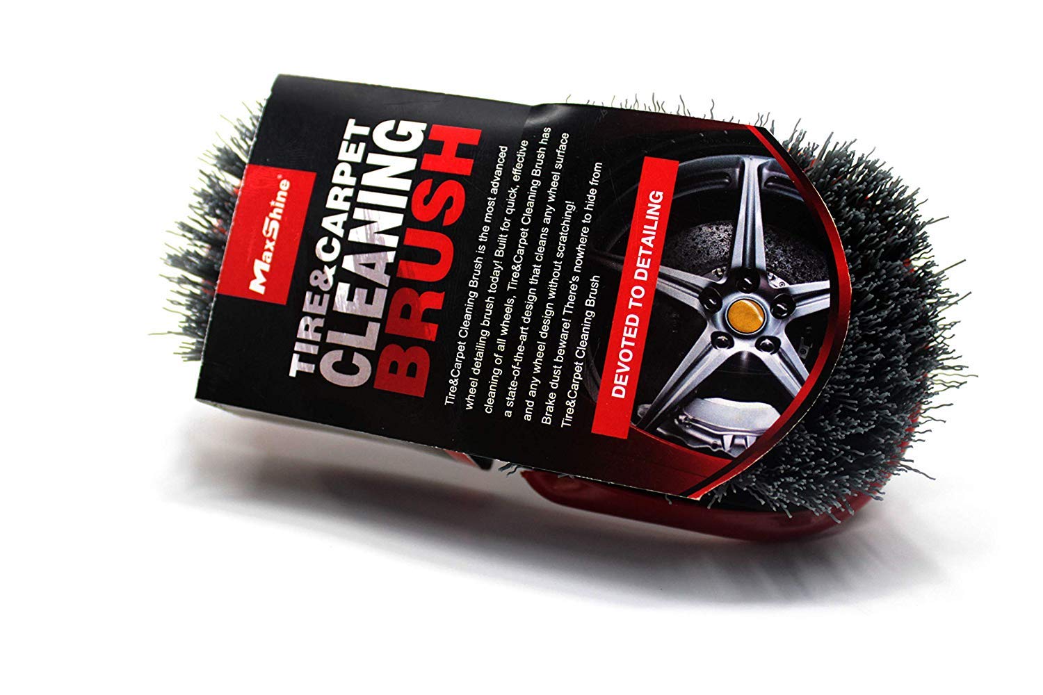 Maxshine Tire & Carpet Universal Curved Brush | Stiff Bristle Cleaning Brush for Car Detailing | Durable Ergonomic Design for Deep Cleaning Tires, Floor Mats & Carpeted Surfaces