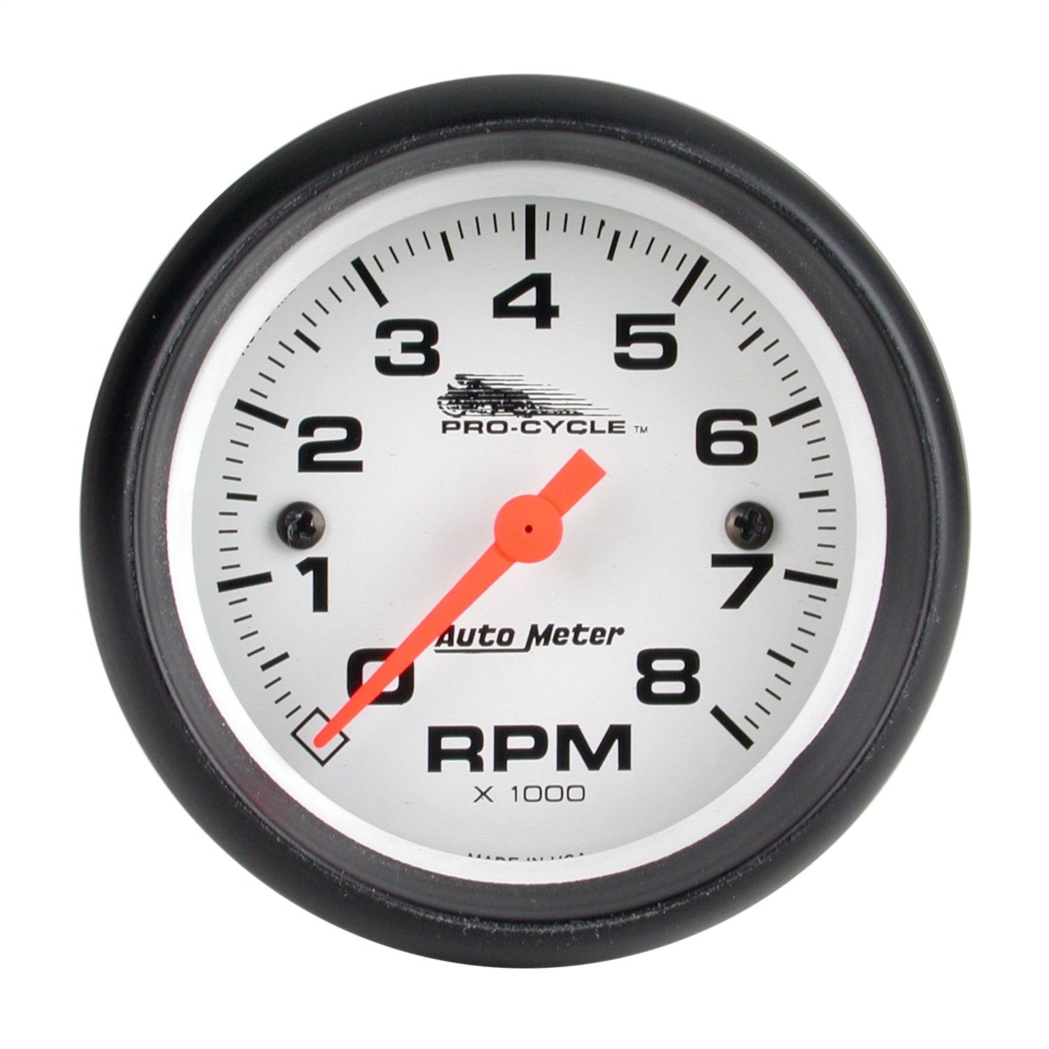 Gauge AutoMeter 19325 Tachometer (Pro-Cycle Gauge, Tach, 2 5/8", 8K RPM, 2&4 Cylinder, White, Pro-Cycle)