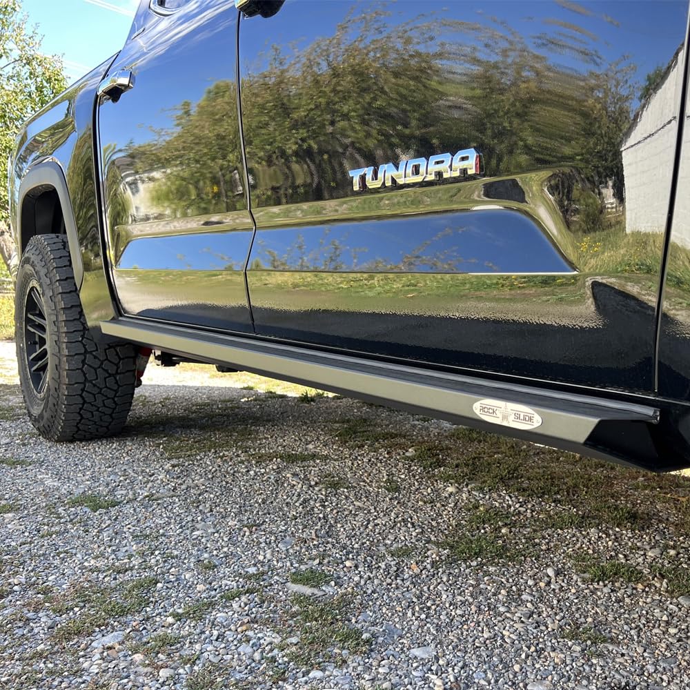 Rock Sliders Tundra for 22-24 Toyota Tundra Black Powdercoat Steel Rock Slide Engineering