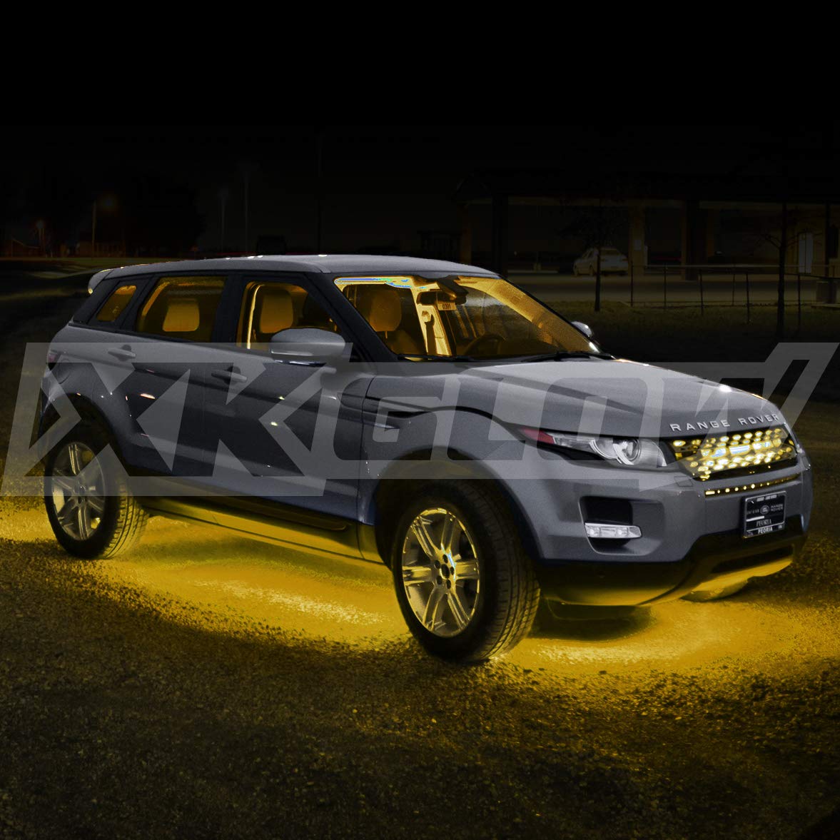 XKGLOW Amber XK041005-A - 8x24 Tube + 4x8 Strip Single Color UnderglowLED Accent Light Car/Truck Kit