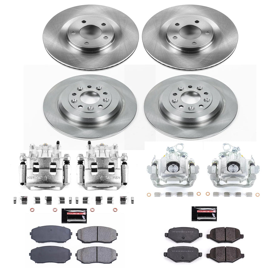 Power Stop Autospecialty Replacement Brake Kit Front and Rear - Brake Rotors, Ceramic Brake Pads & Calipers