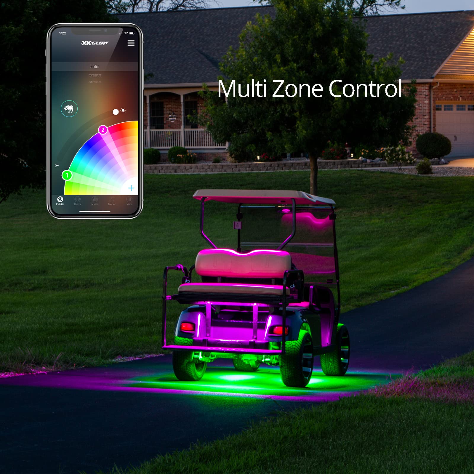 XKGLOW LED Golf Cart Accent Light Kit | XK-Golf-STA Smartphone App