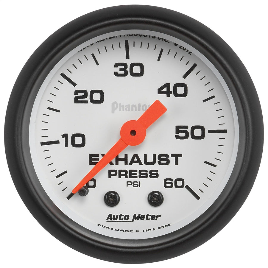 Auto Meter Phantom (5725) 2-1/16" 0-60 PSI Mechanical Exhaust Pressure Gauge