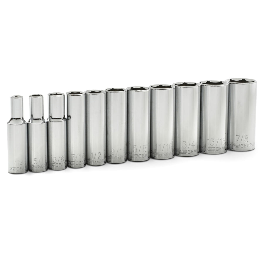 11 Pc. GEARWRENCH 3/8" Drive 6 Pt. Deep Socket Set, SAE - 80555