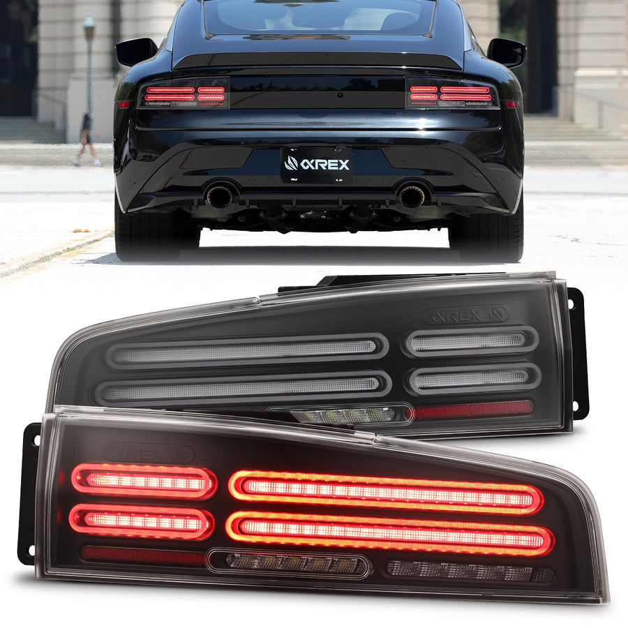 NOVA-Series Alpharex LED Tail Lights Compatible With 23-25 Nissan Z Quad-Loop Style Black