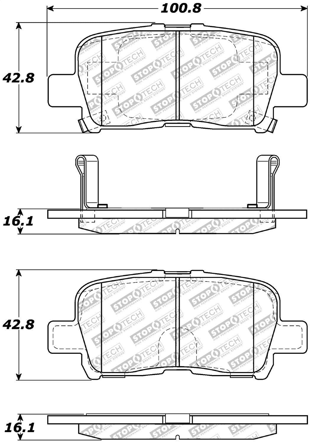 Brake Pads StopTech 305.08650 Street Select with Hardware