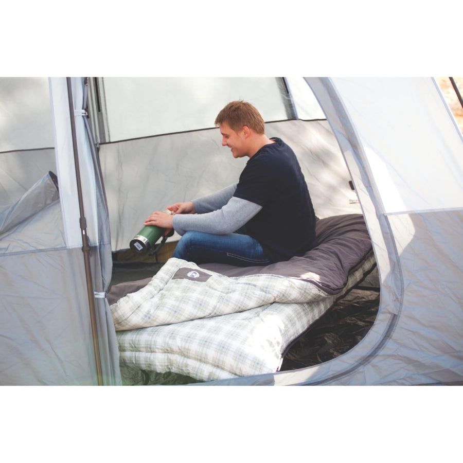 Coleman Big & Tall Heritage 10°F Flannel Sleeping Bag, XL Sleeping Bag Fits Adults up to 6ft 7in Tall, Machine Washable, Great for Camping, Hunting, Guests, & More
