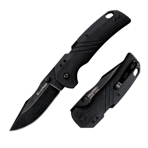 Cold Steel 3" CS-FL-30DPLC-10B: Engage Aus10A / 3" Clip Point Blade / 2.4Mm Thick, Black/Grey