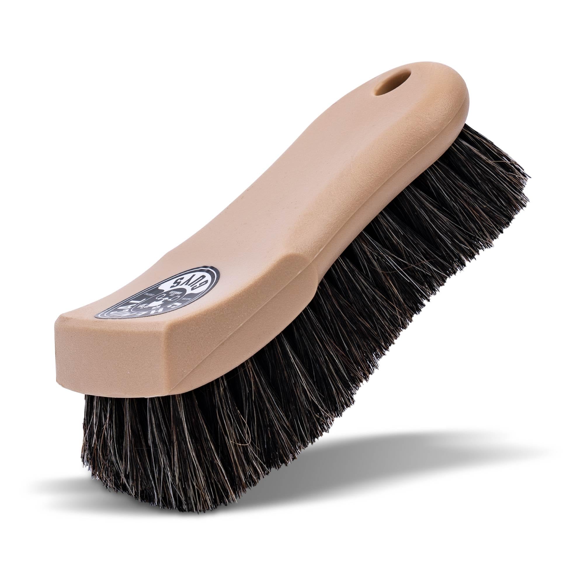 Chemical Guys Leather Cleaning Brush Long Bristle Horse Hair - Brush to Gently Clean Car Interiors, Furniture, Sneakers, Boots, and More - Safe for Natural, Synthetic, Faux, and Pleather