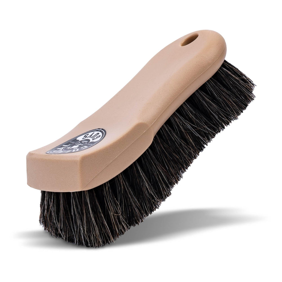 Chemical Guys Leather Cleaning Brush Long Bristle Horse Hair - Brush to Gently Clean Car Interiors, Furniture, Sneakers, Boots, and More - Safe for Natural, Synthetic, Faux, and Pleather