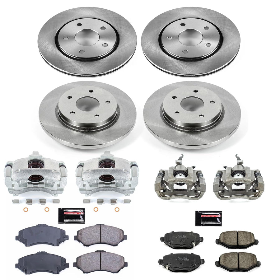 Power Stop KCOE6563A Front and Rear Autospecialty Stock Replacement Caliper Kit- OE Rotors, Ceramic Brake Pads, Calipers For Dodge Journey 2013 [Model Specific]
