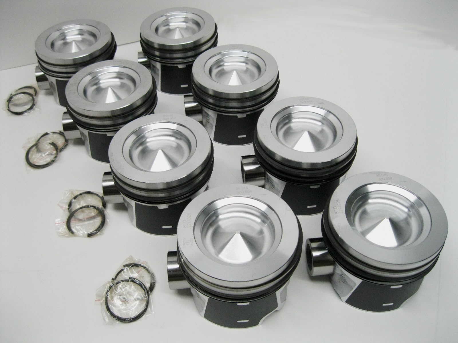 Set of 8 MAHLE (+.020" / +.50mm) Pistons w/rings Compatible with: Ford 6.7L Diesel engine 2011-2017