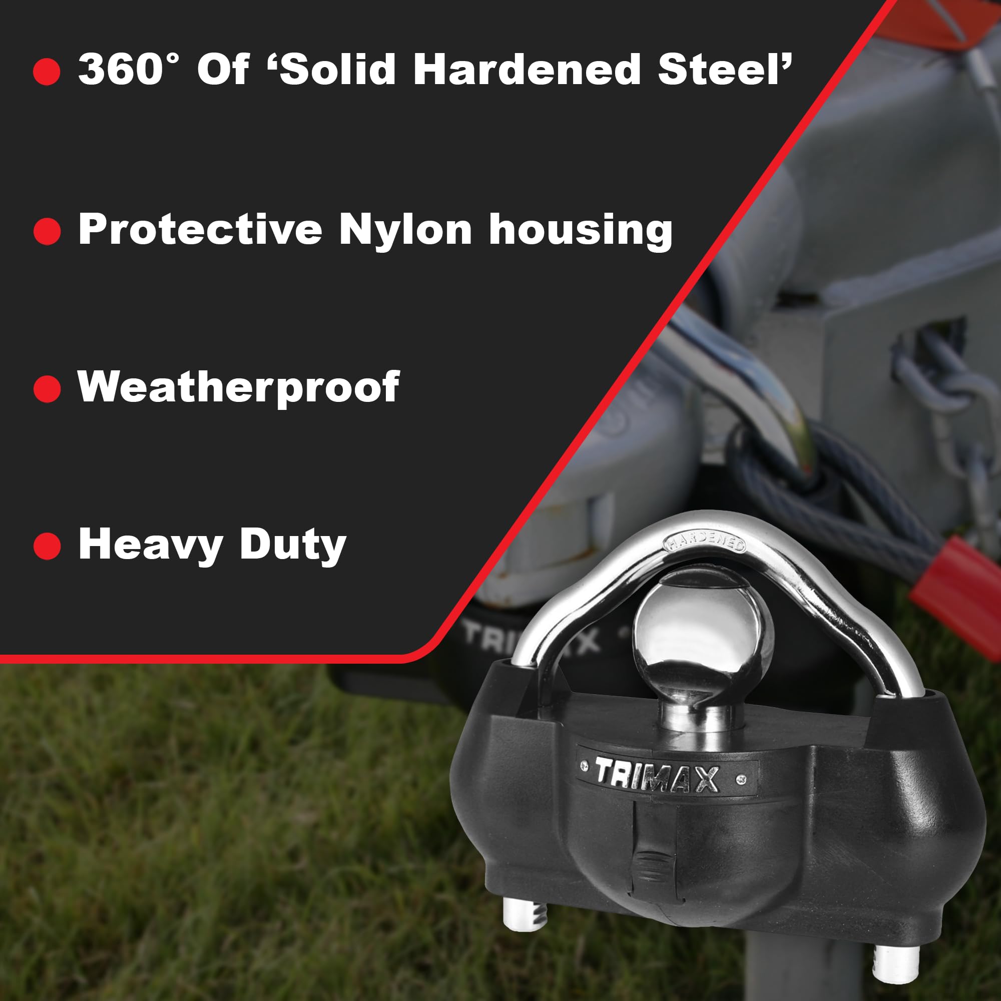 Trimax – TCP100 – Towing Kit Keyed-Alike – Locks Include UMAX100 Coupler, TC123 Coupler Lock, TS32 Receiver Lock, T5 Pin, Secure Storage Case