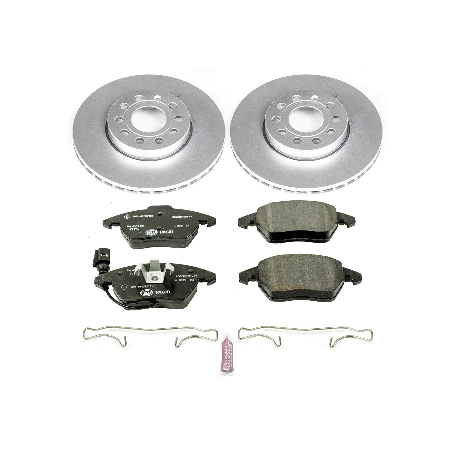 Power Stop ESK4623 Euro-Stop Front Brake Kit For Audi VW A3, VW Beetle, VW Golf, VW Jetta, VW Rabbit [Model Specific]