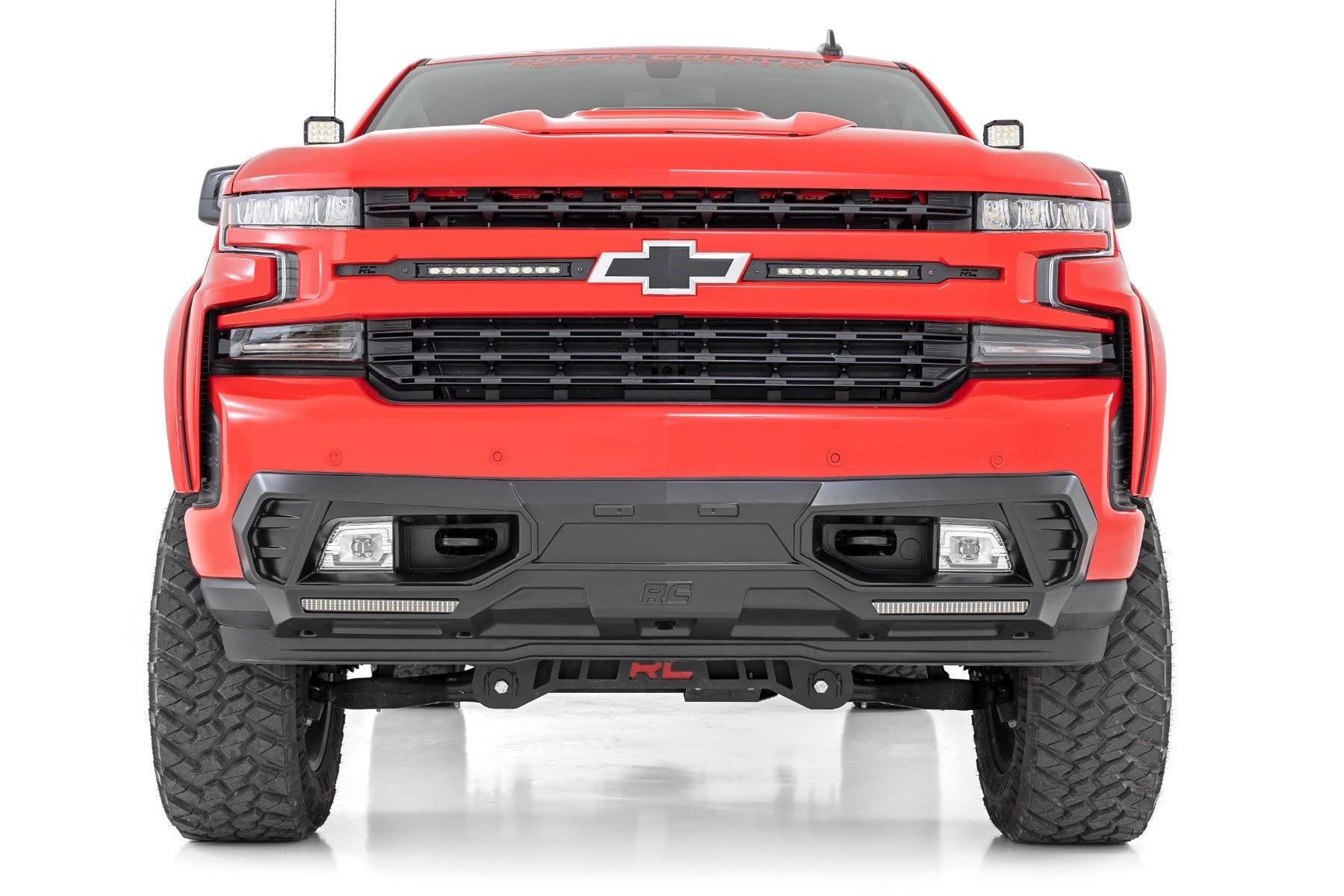 LED Front Fascia Cover Rough Country for Chevy Silverado 1500 2WD/4WD (2019-2022) with Quad Row Light Strips
