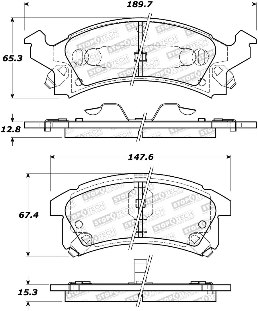 Front StopTech 308.05060 Brake Pads with Shims and Hardware Street