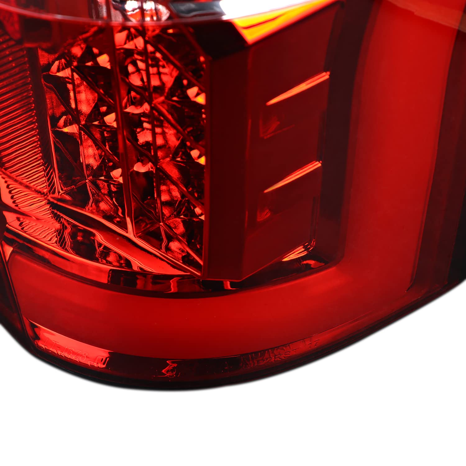 Red LED Tail Lights w/LED Tube SPEC-D TUNING Compatible with 2017-2019 Ford F250/350/450/550, Left + Right Pair Tail Lamp Assembly