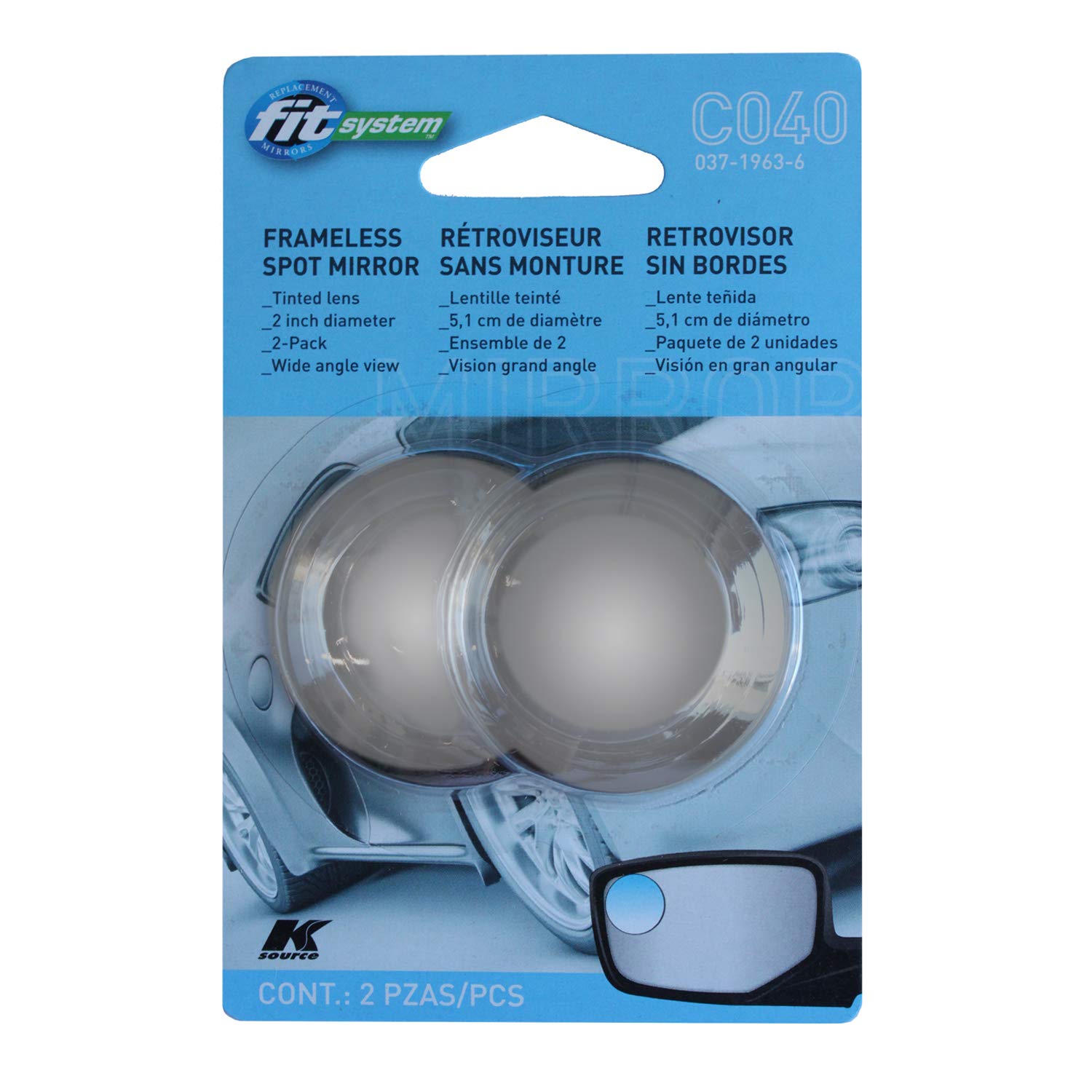 2" Round K Source Fit System, Frameless Spot Mirror (2pcs)
