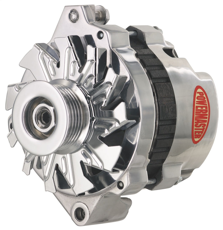 Alt GM CS130 Powermaster Polish 140A 6 grv Pulley Str MTG 6.14" Side BAT Post 1-Wire or OE Hookup