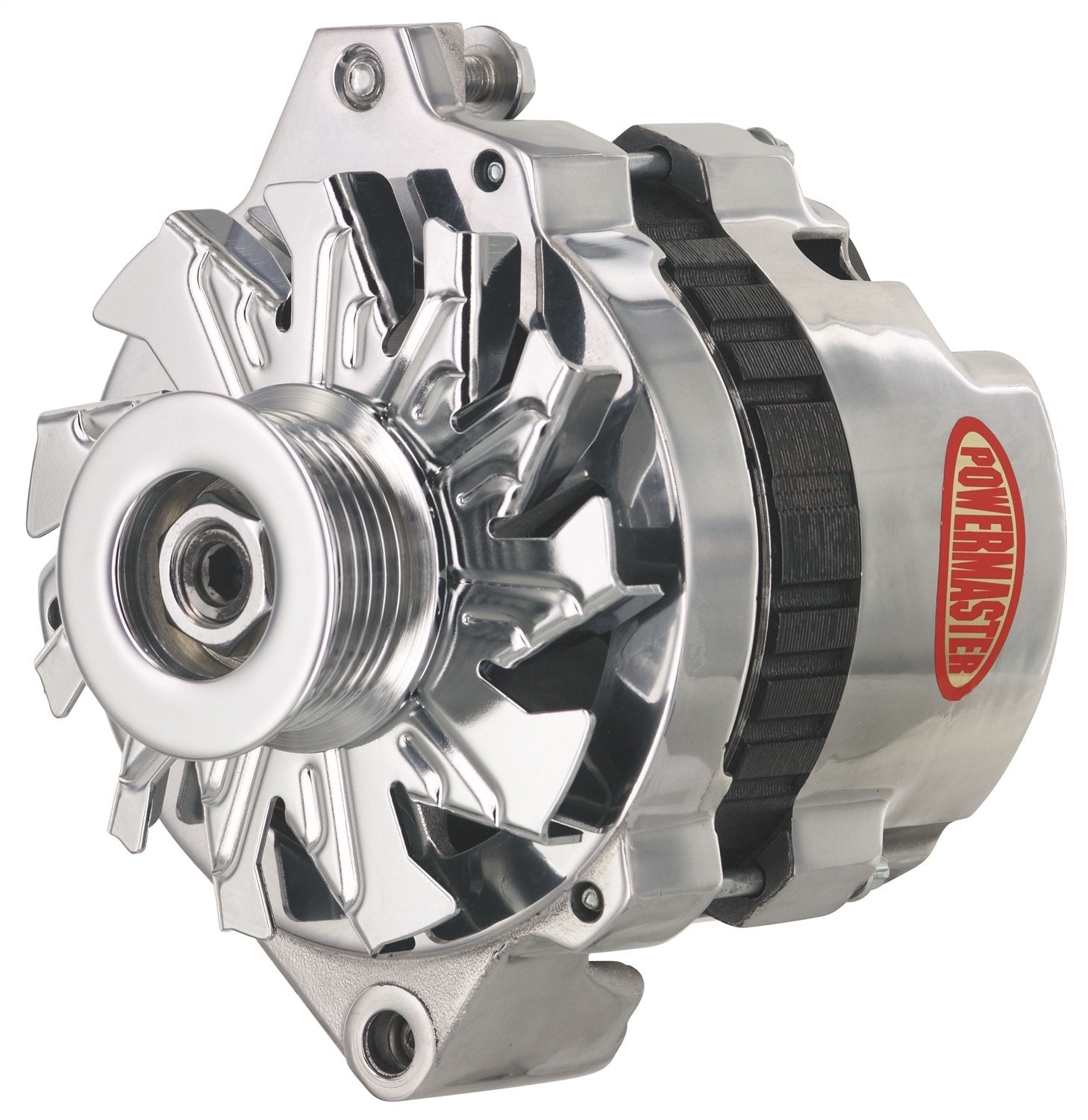 Alt GM CS130 Powermaster Polish 140A 6 grv Pulley Str MTG 6.14" Side BAT Post 1-Wire or OE Hookup