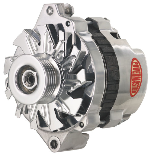 Alt GM CS130 Powermaster Polish 140A 6 grv Pulley Str MTG 6.14" Side BAT Post 1-Wire or OE Hookup