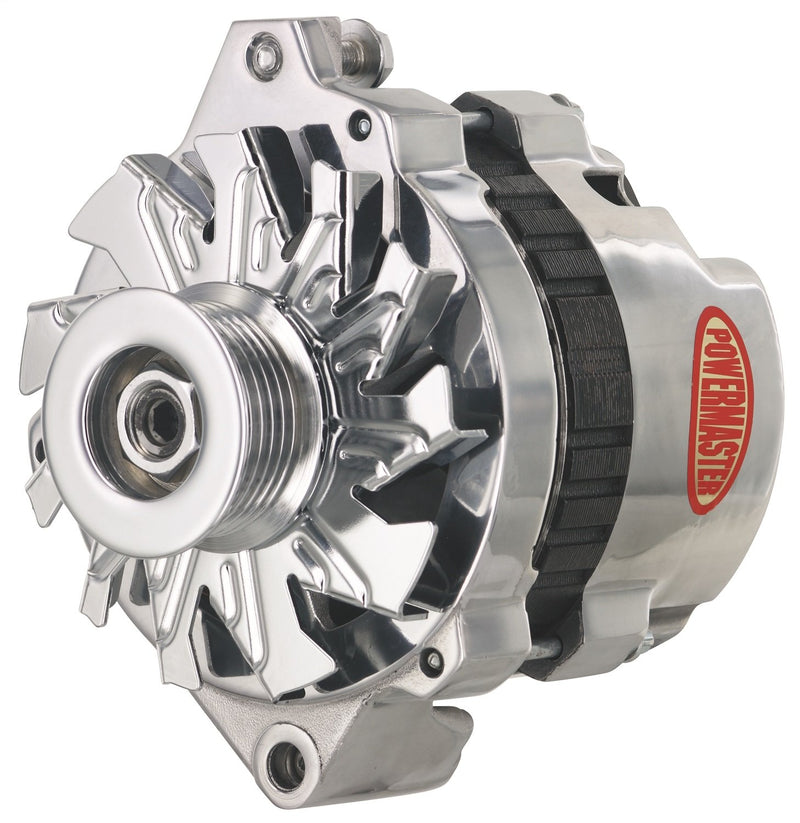 Alt GM CS130 Powermaster Polish 140A 6 grv Pulley Str MTG 6.14" Side BAT Post 1-Wire or OE Hookup
