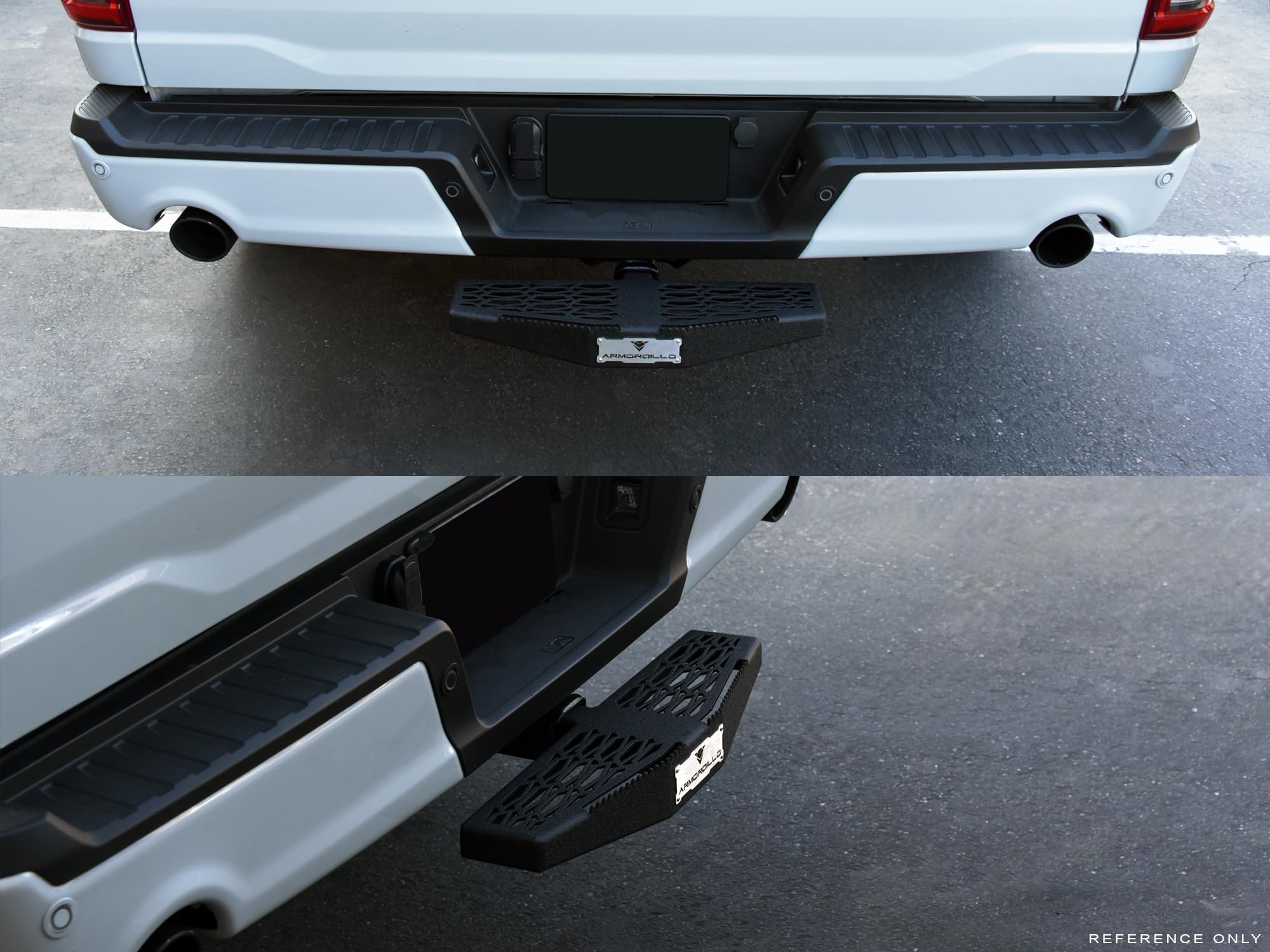 AR Mesh Armordillo Rear Hitch Step|Compatible for Class 3 Trailer Hitch 2" Receiver|Textured Black|Hitch Step Bar|Bumper Guard|Steel|Universal|8724217