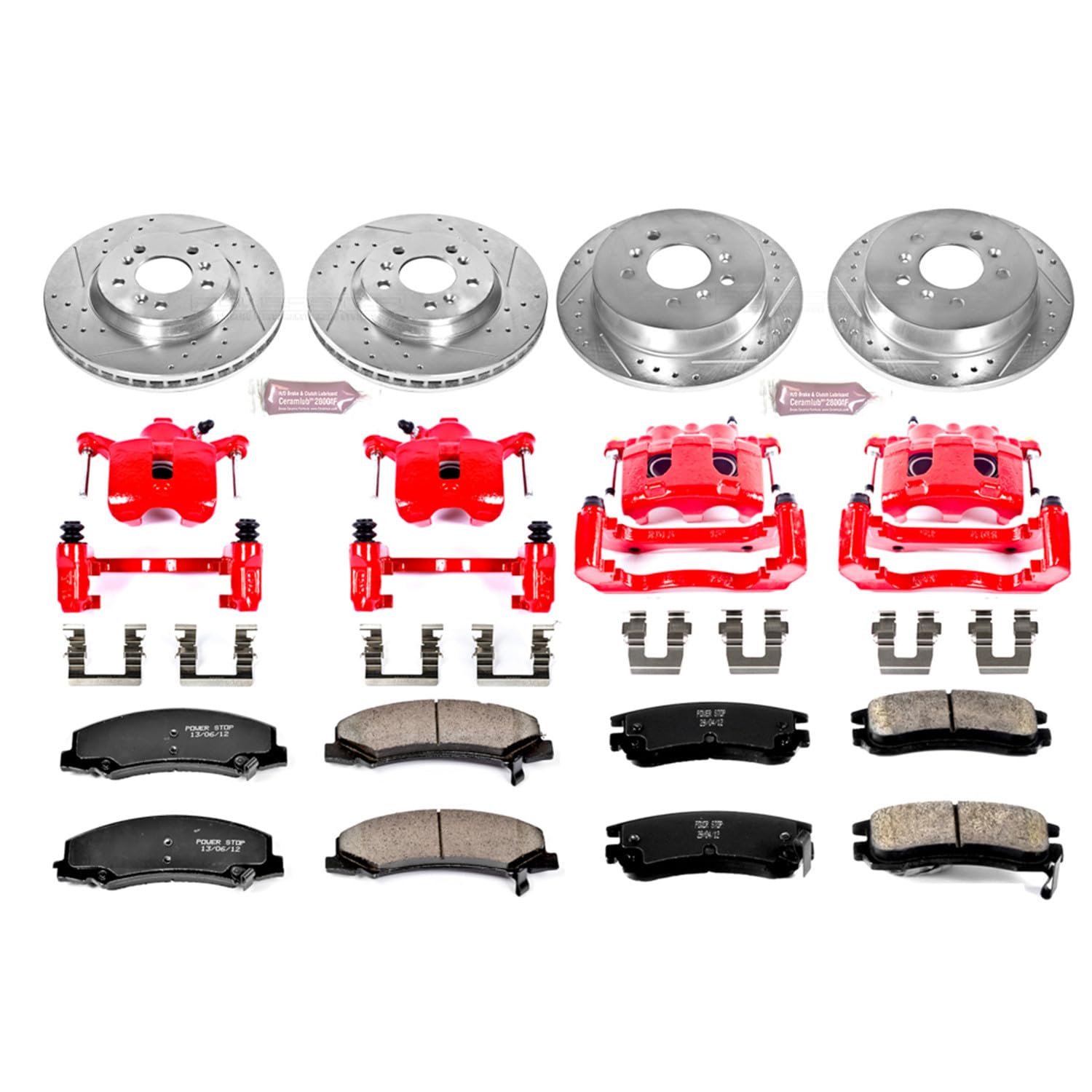 Power Stop 1-Click Performance Brake Kit with Caliper For Chevrolet Impala 2006-2010, Chevrolet Monte Carlo KC1438 2006-2007 [Model Specific]