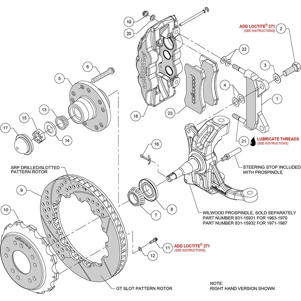 AERO6 Big Brake Front Brake Kit Wilwood 140-15943-D, Drilled
