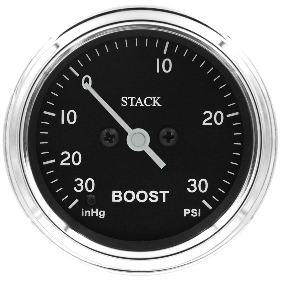 Gauge, Auto Meter: Boost, Pro Stepper Motor, 52Mm, Classic, 30Inhg to +30Psi,Incl T-Fitting
