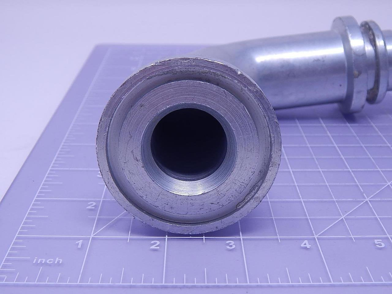 GlobalSpiral Couplings Gates 20GS-24FL90-118, Code 61 O-Ring Flange, Zinc Plated Carbon Steel, 6.50", 90° Bent Tube, 1 1/4" ID