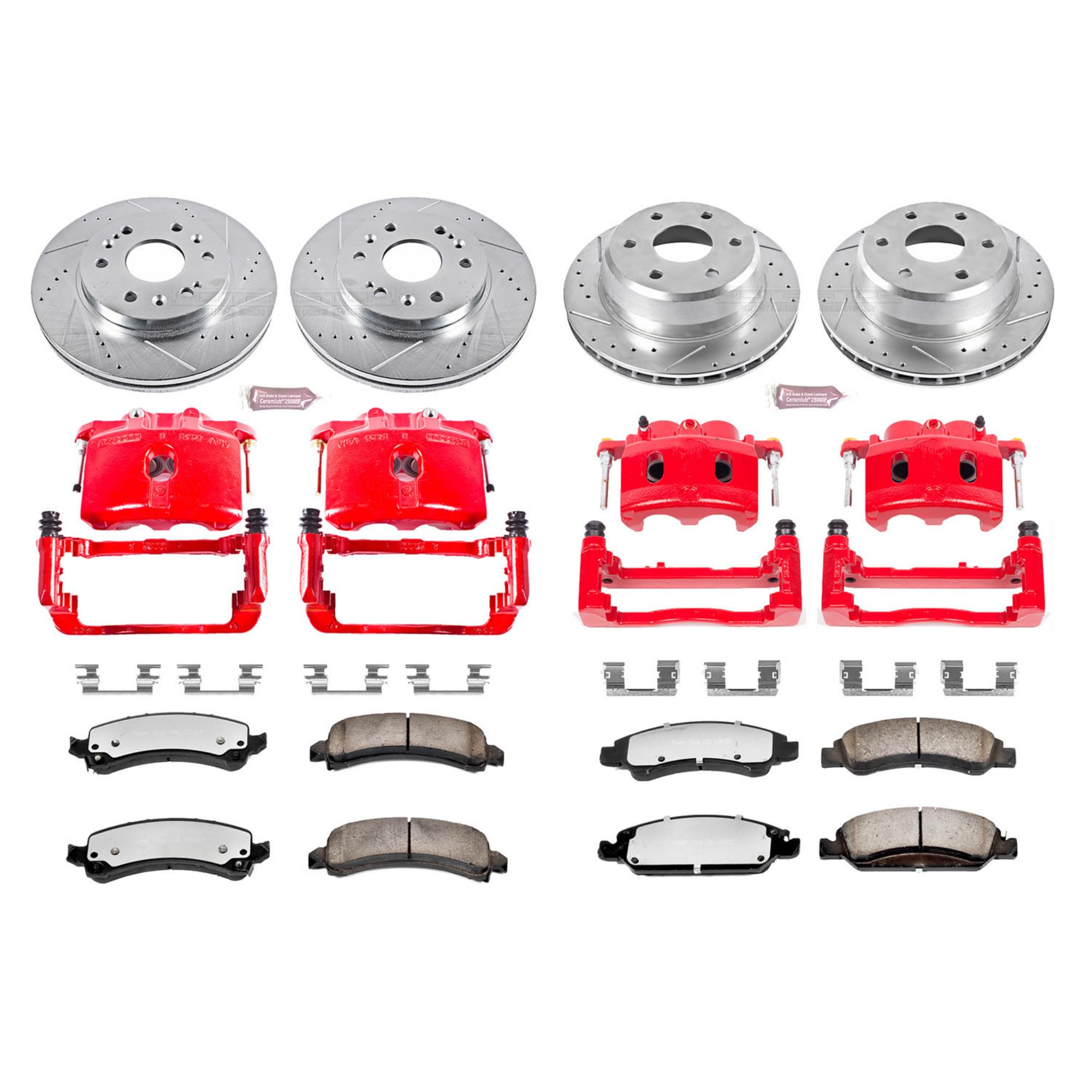 Power Stop Z36 KC2826-36 Front & Rear Truck and Tow Brake Kit with Calipers For Chevrolet Express 1500 2009-2014, GMC Savana 1500 2009-2014 [Model Specific]