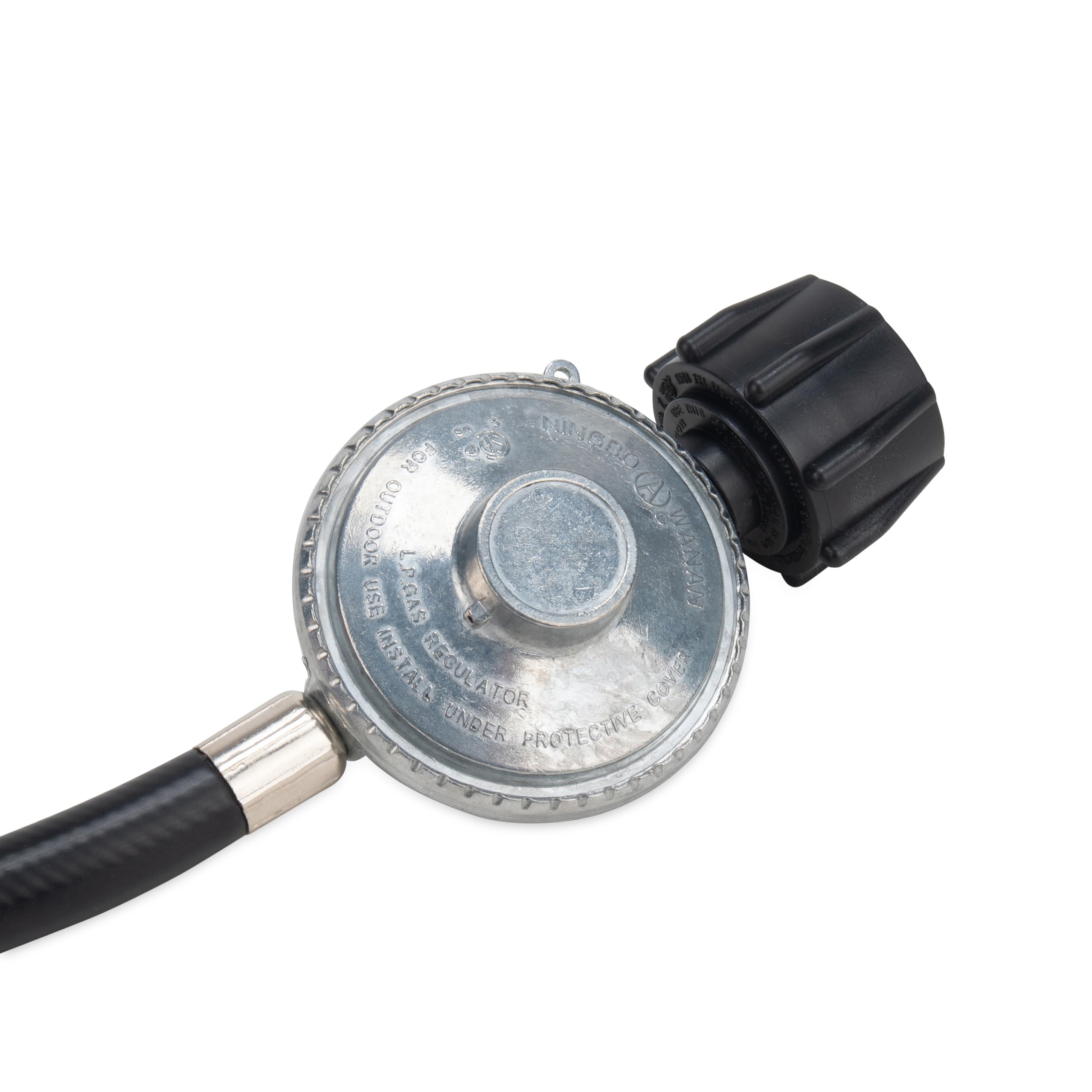 Low Pressure Gas Regulator Camco with 12' Hose 70,000 BTUs/Hr Simple and Quick Install - Use with Low Pressure Gas Fired Heaters (57721)