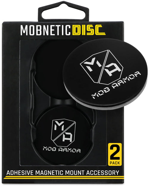 Mob Armor Phone Mount Plates Magnetic - Strong Adhesive Steel Discs for MobNetic Maxx & Mob Magnetic Car Mounts, Compatible with Phone Magnet Plates, Vehicle Accessory - Black (2 Pack)