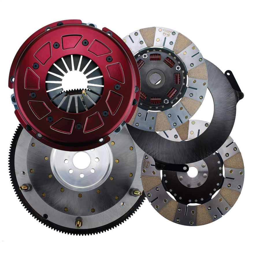 Pro Street Dual Disc Metallic Clutch System Ram 60-2220N Size 10.5 in. 164 Tooth Count 10 Spline By 1 1/16 in. 8 Bolt Incl. Flywheel/Disc/Pressure Plate