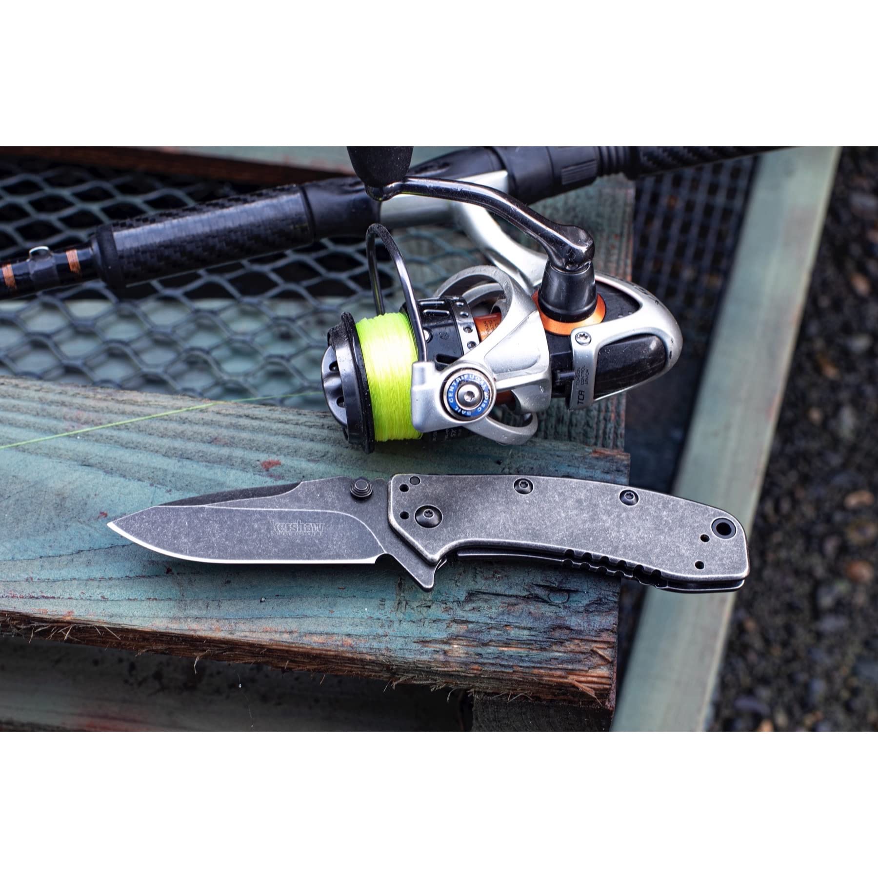 Kershaw Pocket Knife Cryo II BlackWash (1556BW), 3.25 8Cr13MoV Stainless Steel Blade; 410 Stainless Steel Handle, SpeedSafe Assisted Opening, Frame Lock, 4-Position Deep-Carry Pocketclip; 5.5 OZ