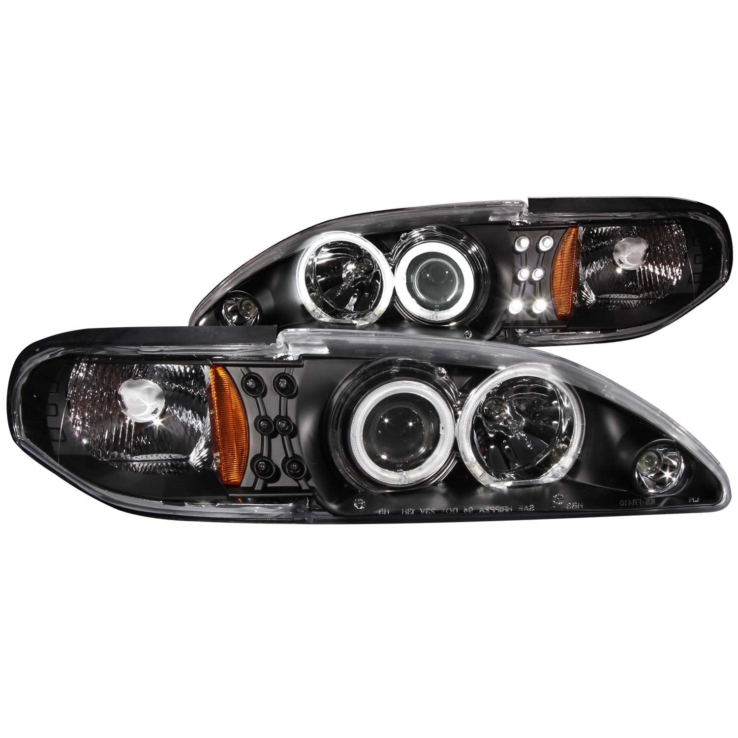 Ford Mustang Anzo USA 121204 1 Pc Black Clear Projector with Ccfl Halos Headlight Assembly - (Sold in Pairs)