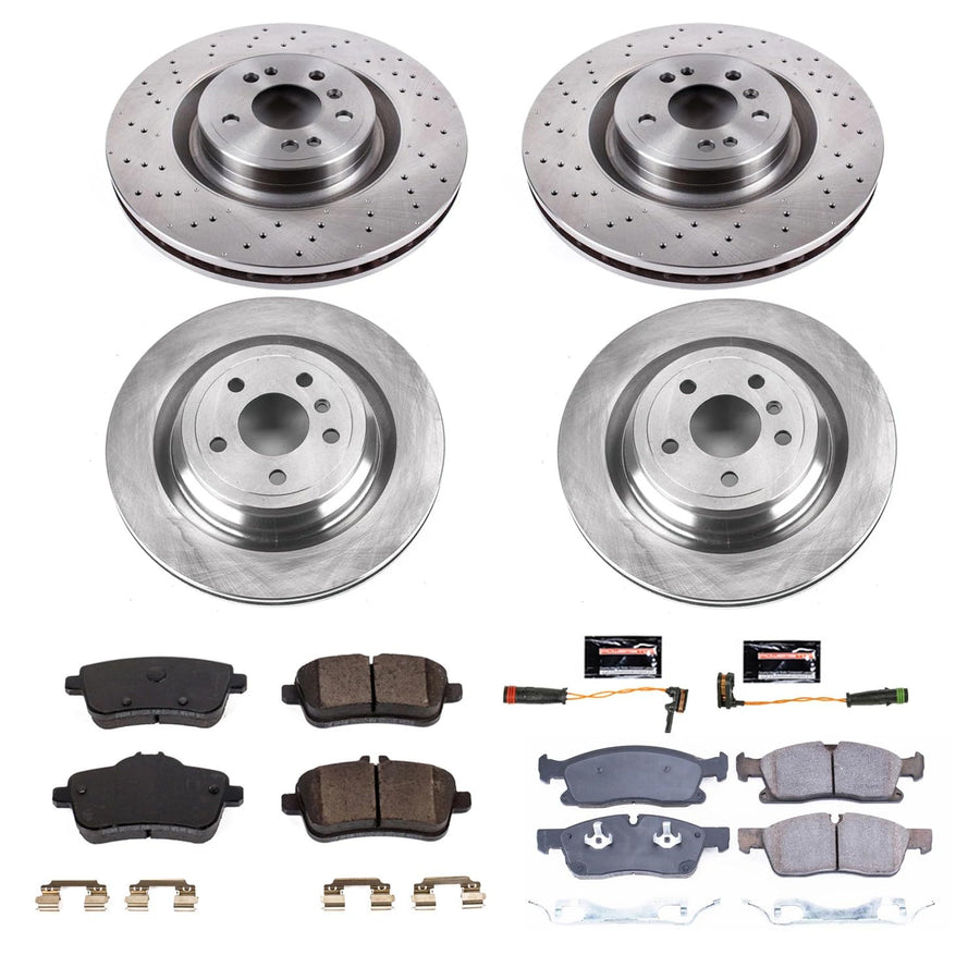Power Stop Autospecialty KOE7437 Front and Rear Replacement Brake Kit-OE Brake Rotors & Ceramic Brake Pads For GLE300d, GLE350, GLE400, GLE, ML, ML350, M [Model Specific]