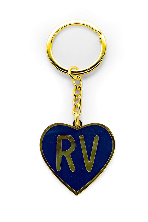 RV Heart Keychain-Gold Ring for Car Fobs and Keys Camco Life is Better at The Campsite (53288)