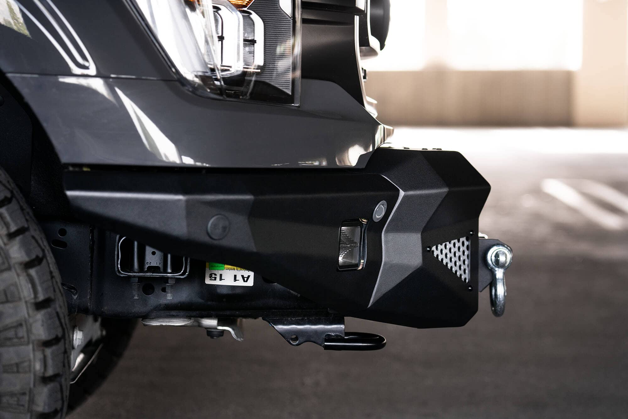 FBFF1-10 | DV8 Offroad | MTO Series Front Bumper for 2021-Current F-150 | 3 Pc Modular Construction | Factory Sensor Compliant | Integrated Winch Mount | Strategic Airflow Cutouts | LED Light Mounts