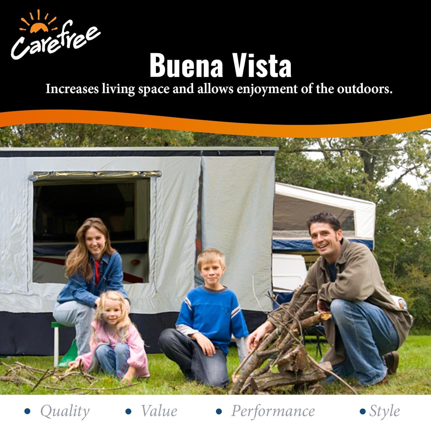 Buena Vista Plus 14' Carefree Room, Gray with Dark Gray Trim