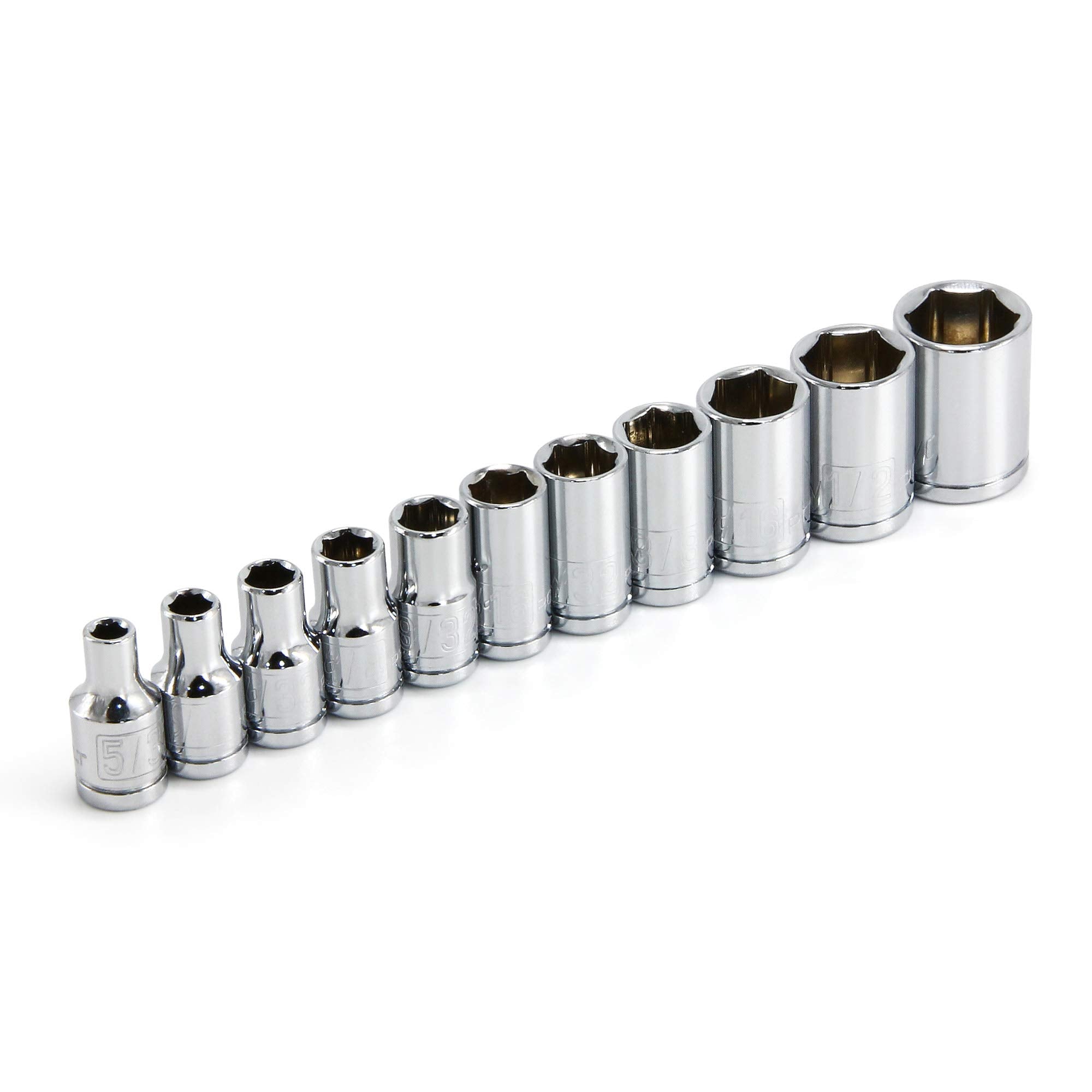 11 Piece Powerbuilt 1/4 Inch Drive SAE 6 Point Socket Set - 640497
