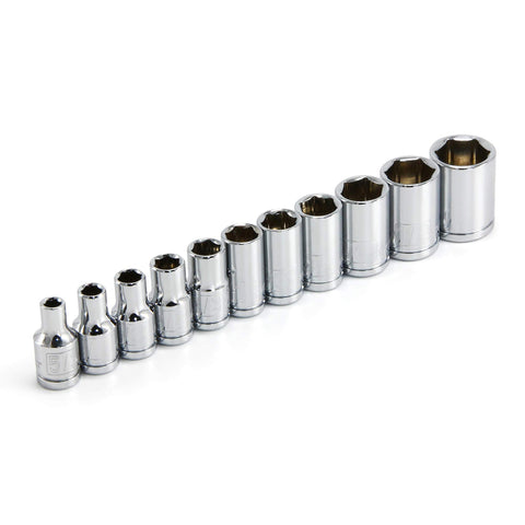 11 Piece Powerbuilt 1/4 Inch Drive SAE 6 Point Socket Set - 640497