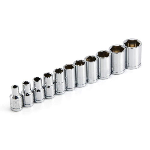 11 Piece Powerbuilt 1/4 Inch Drive SAE 6 Point Socket Set - 640497