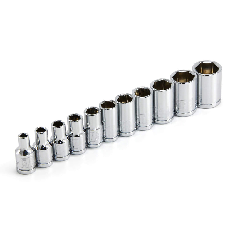 11 Piece Powerbuilt 1/4 Inch Drive SAE 6 Point Socket Set - 640497
